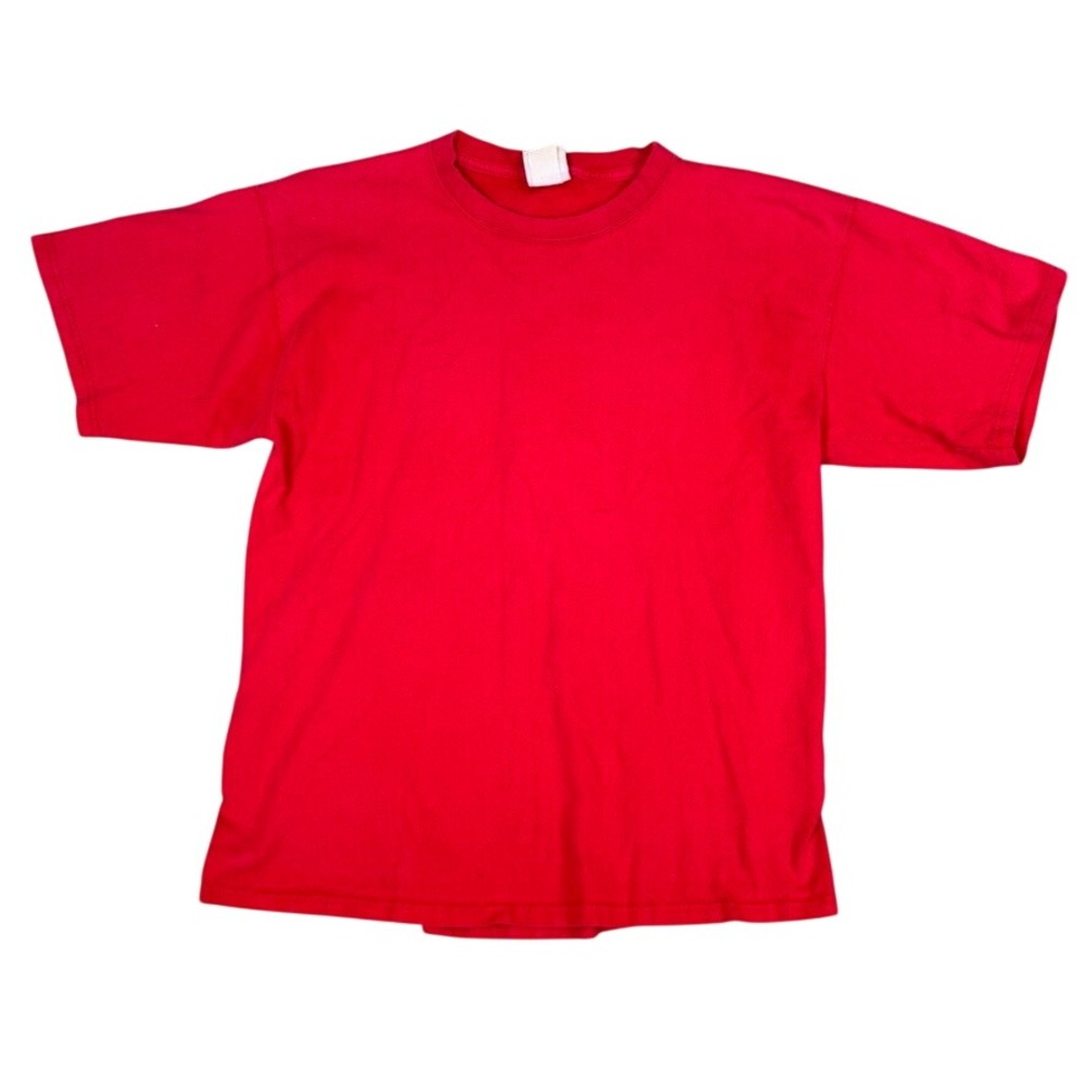 Pluma Heavyweight Cotton T-Shirt Mens Large Red Short Sleeve Crewneck Blank